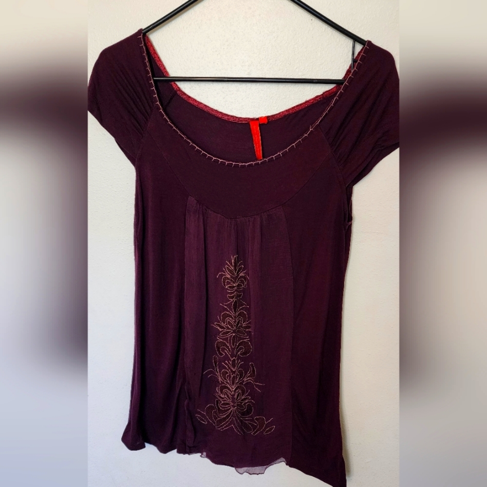 Anthropologie One September wide neck shirt